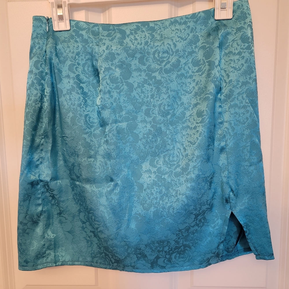 Elegant Blue Floral Women's Skirt